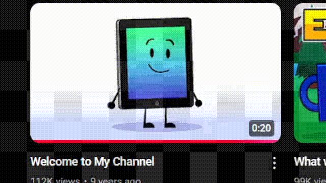 Mouse hovering over FusionAnimation's first youtube video to show the quality drop from the thumbnail